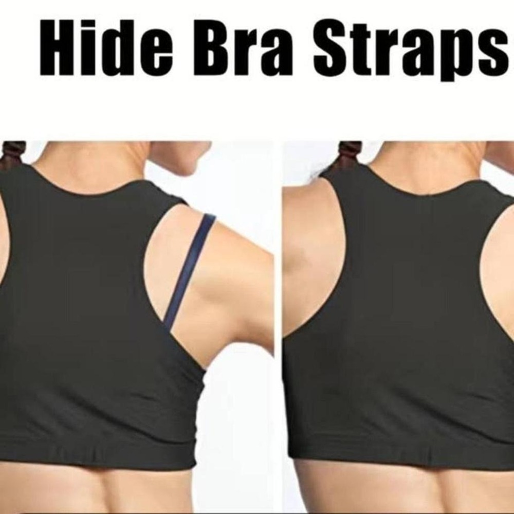 Floral Bra Straps Set of 4 White Black Beige Clear Invisible Non Slip Comfort